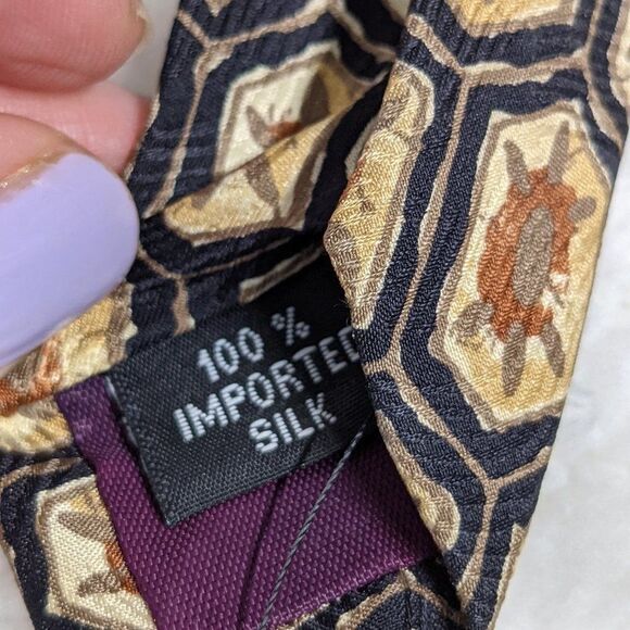 Vintage Men's 100% Silk Tie Abstract Print - By KASPER - Picture 10 of 15